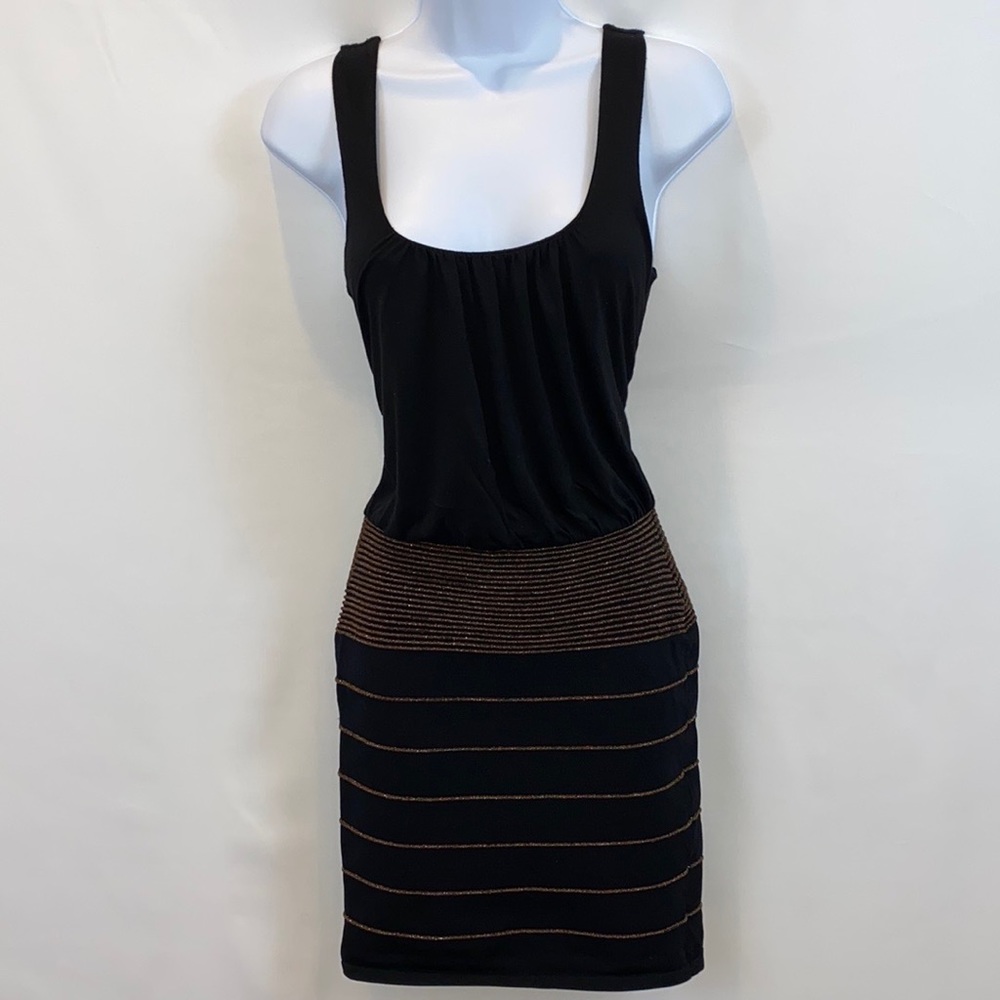Arden B sleeveless Bodycon dress with bronze metallic decor size M - Picture 11 of 11